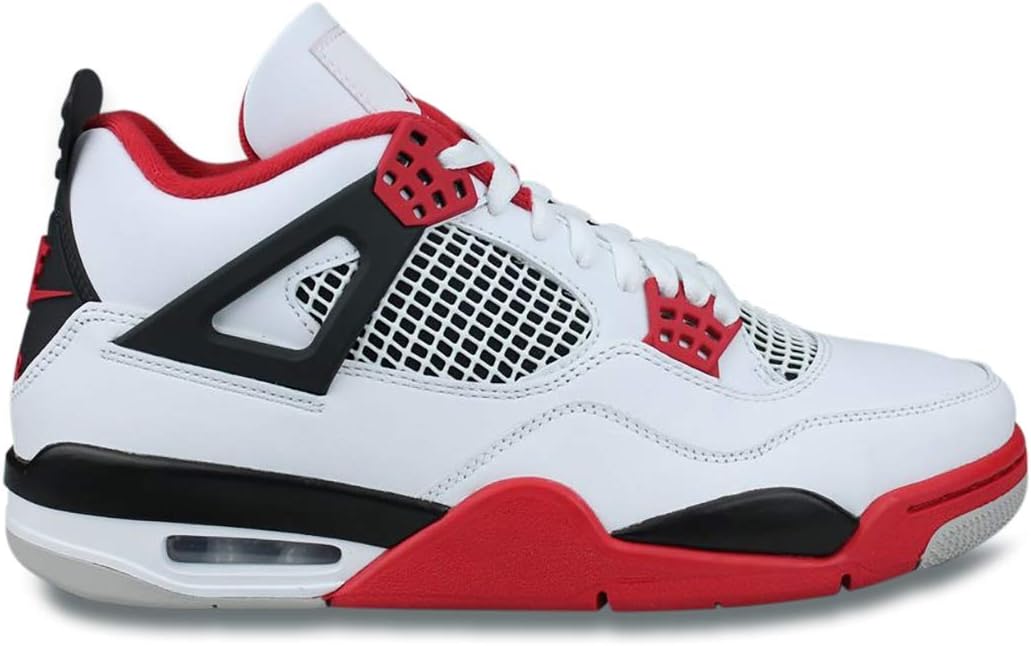 

Мужские кроссовки Nike Air Jordan 4 Retro, White/Fire Red-Black-Tech Grey