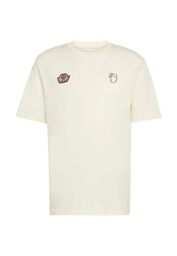 Свободная спортивная футболка джуда беллингхема Adidas Originals, Off White — фото 4