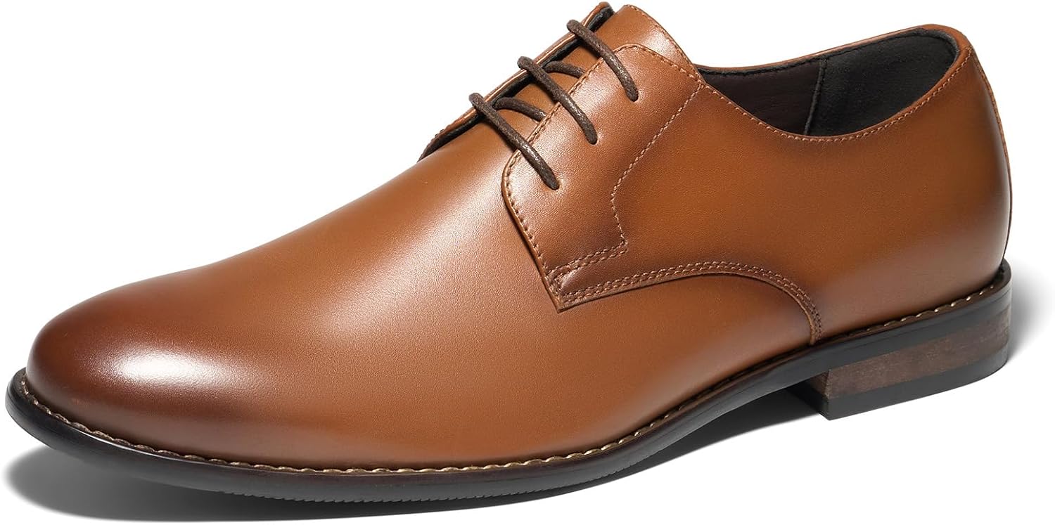 

Мужские туфли HEEZ из натуральной кожи, оксфорды с кальными носами типа «вингтип», нескользящие, шнуровка, классические дерби с гладким носком для формальных мероприятий, бизнеса, свадьбы и офиса, коричневый