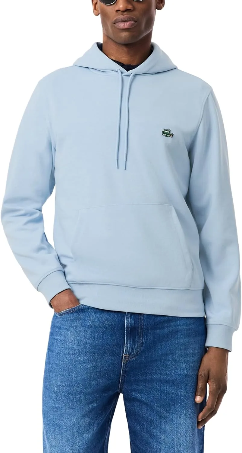 Толстовка Lacoste Double Face Jersey с капюшоном, однотонная, шамбре