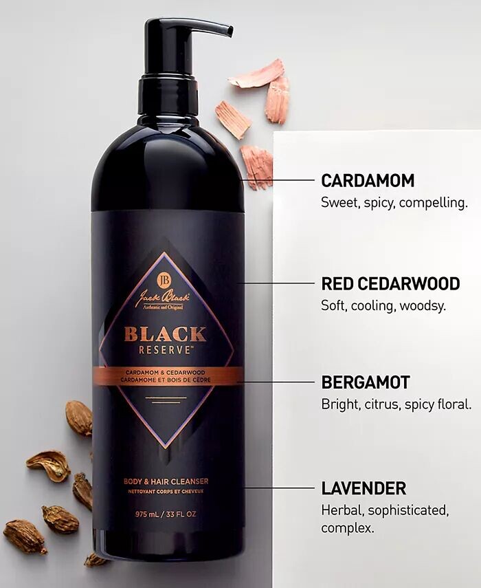Очищающее средство для тела и волос Black Reserve, 33 унции Jack Black — фото 2