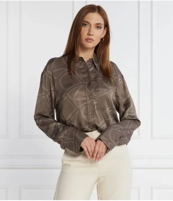 Рубашка regular fit Calvin Klein, коричневый — фото 3