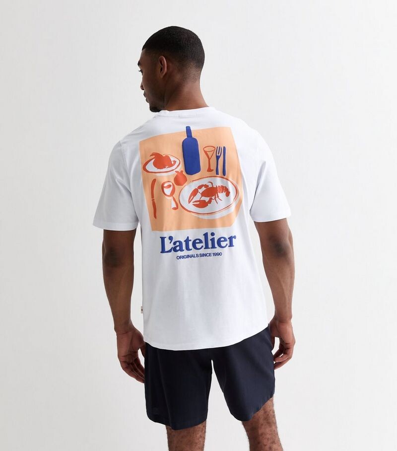 

Белая футболка с графическим принтом Jack & Jones Jack & Jones, белый
