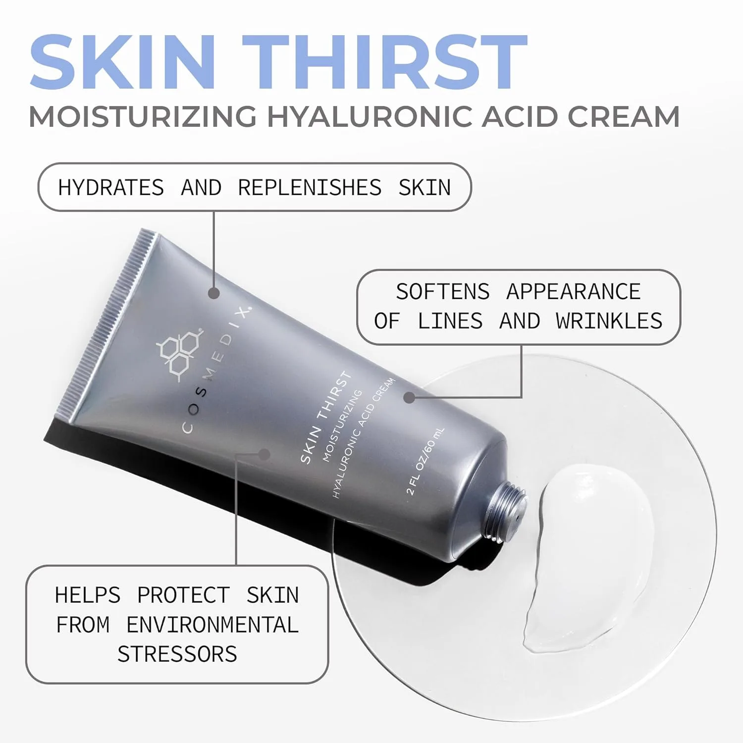 Крем для лица Cosmedix — Skin Thirst увлажняющий с гиалуроновой кислотой для лица — фото 2