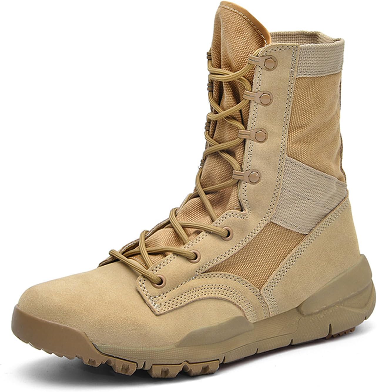 

Мужские ботинки QKLMWES с высоким берцем из замши и кожи, на шнуровке, военные тактические, 20 см, легкие, с нескользящей подошвой, для походов, боевые и мотоциклетные, для путешествий с рюкзаком, коричневый