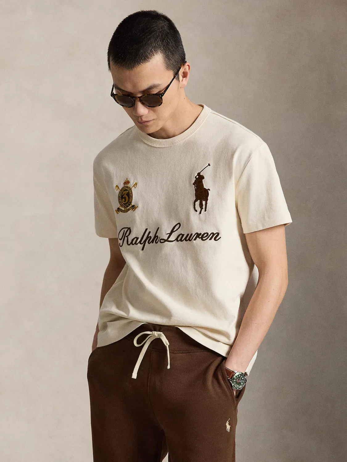 Рубашка Polo Ralph Lauren кремового цвета — фото 3
