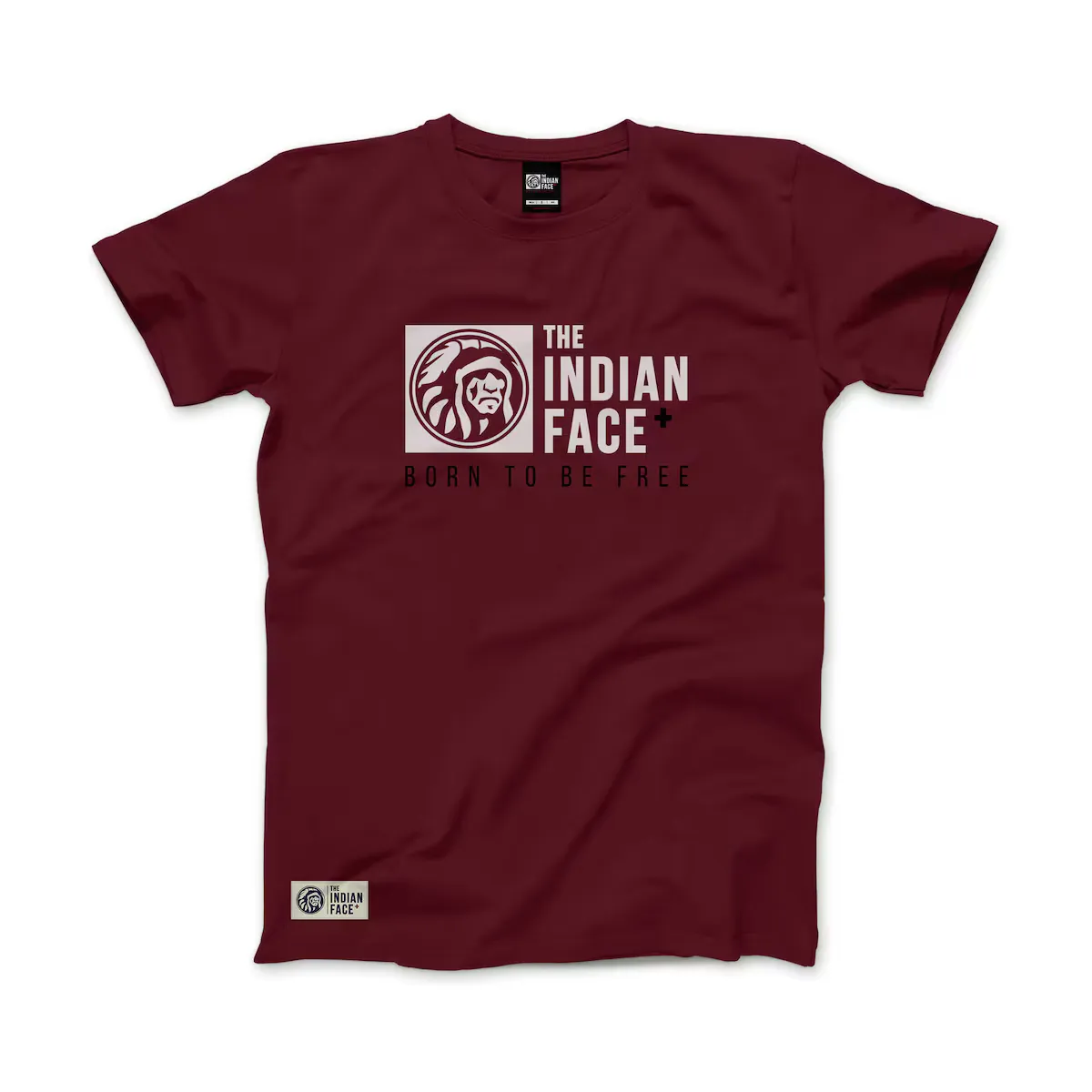

Рожденные быть свободными Футболка унисекс с изображением индийского лица The Indian Face, бордовый