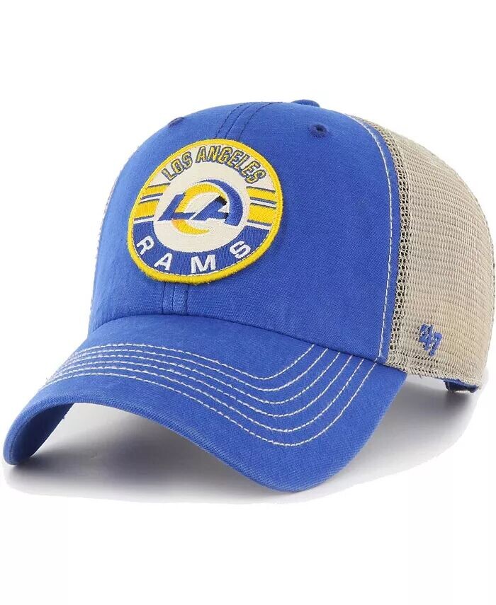 

Мужская регулируемая шляпа Royal, натуральный цвет Los Angeles Rams Notch Trucker Clean Up '47 Brand, мультиколор
