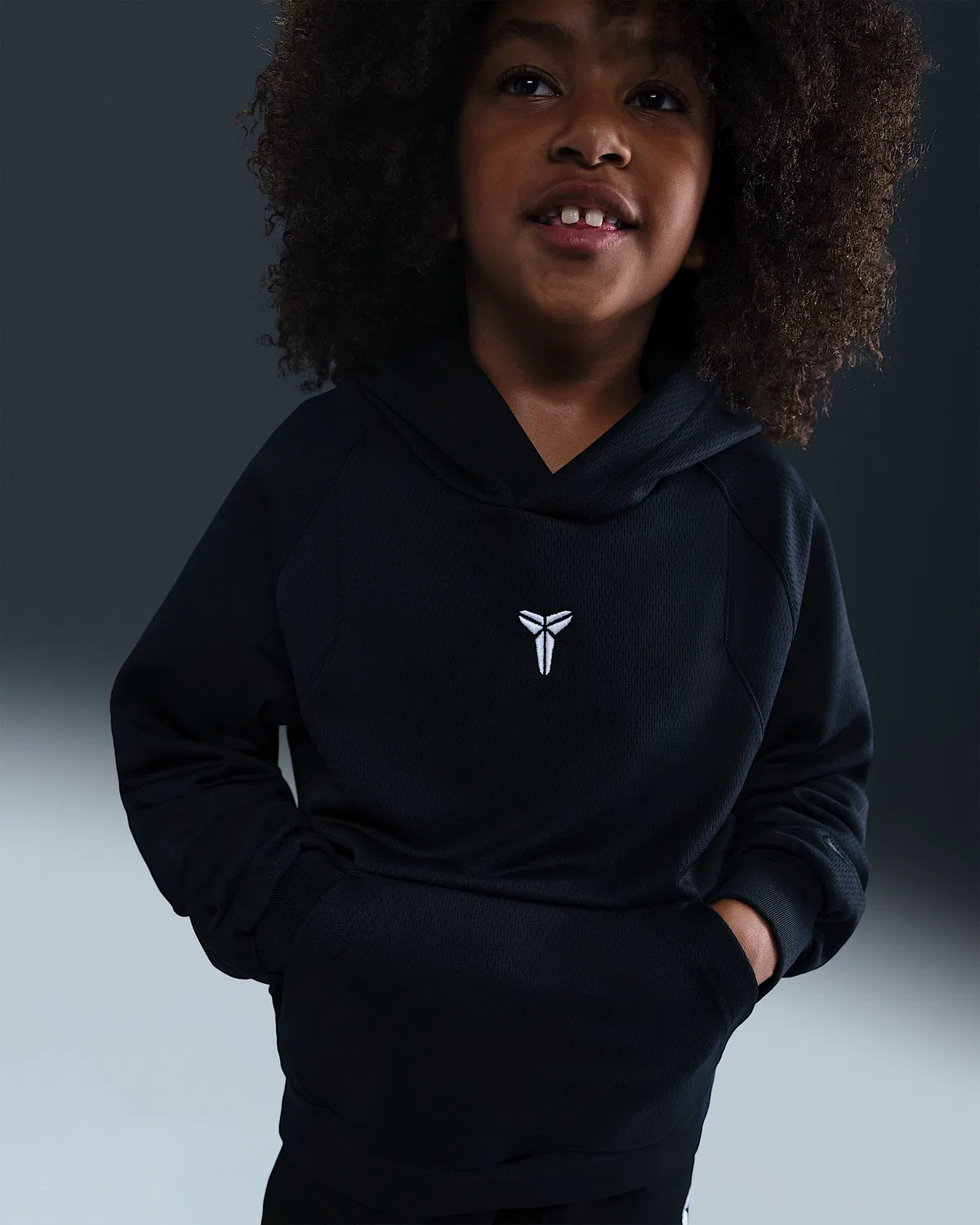Детская толстовка-худи Therma-FIT Kobe, Black/Black/White