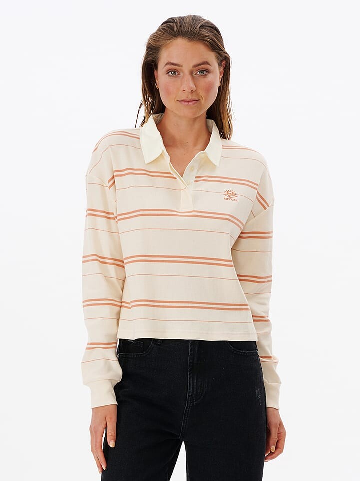 

Поло Rip Curl Melting Waves, цвет creme/orange