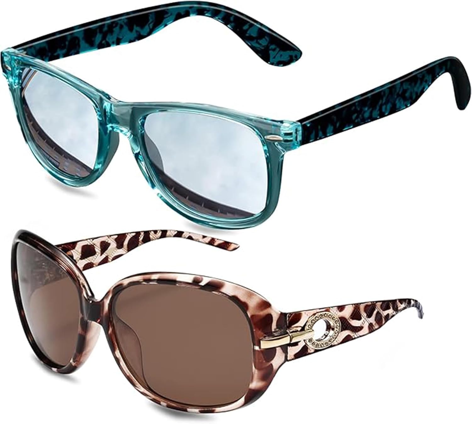 

Солнцезащитные очки Joopin, леопардовый принт (коричневый, бабочки, зеленый): поляризованные, большие, с УФ-защитой, для вождения, комфортные для чувствительных глаз, цвет линз Light Blue