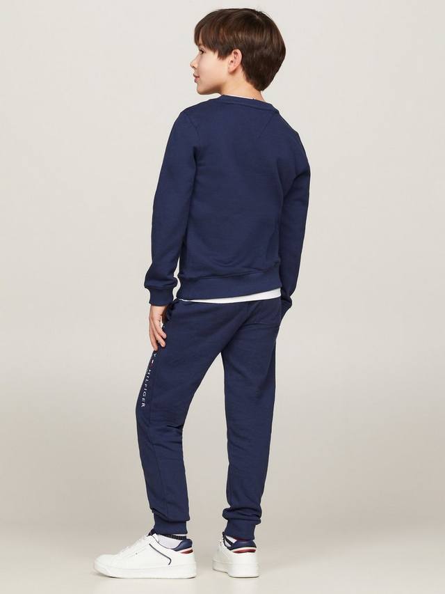 Детский базовый свитшот из органического хлопка с логотипом Tommy Hilfiger, Twilight Navy — фото 2