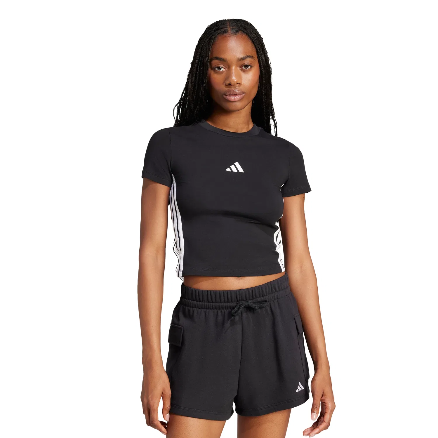 Женская белая футболка Essential 3S Slim Baby от Adidas — фото 4