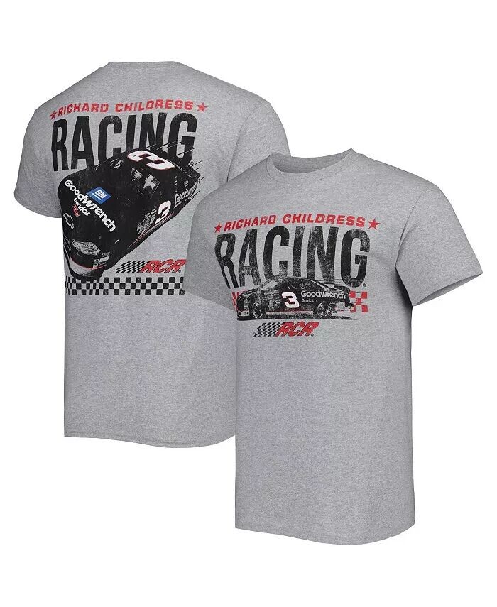 

Мужская двусторонняя футболка с автомобилем Heather Grey Richard Childress Racing Goodwrench Checkered Flag Sports