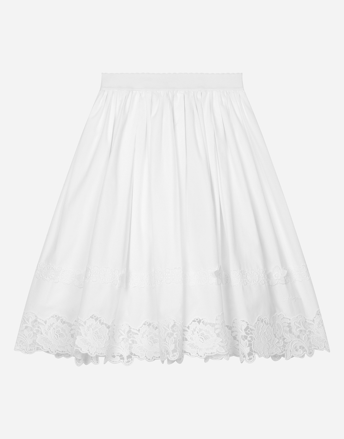 

Юбка из поплина и кружева макраме Dolce&Gabbana, белый