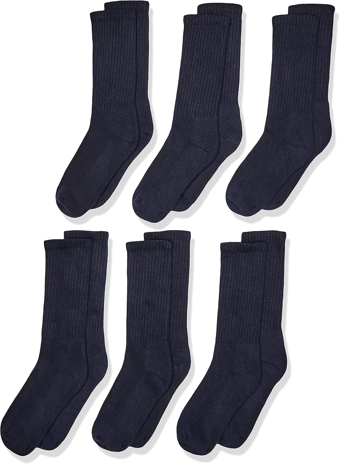 Детские бесшовные спортивные носки Jefferies Socks с полумягкой подкладкой, 6 пар в упаковке, Navy
