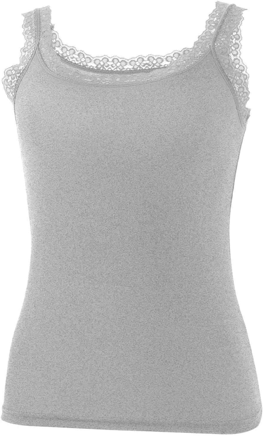 Женская майка ribbed fitted lace trim, Gray