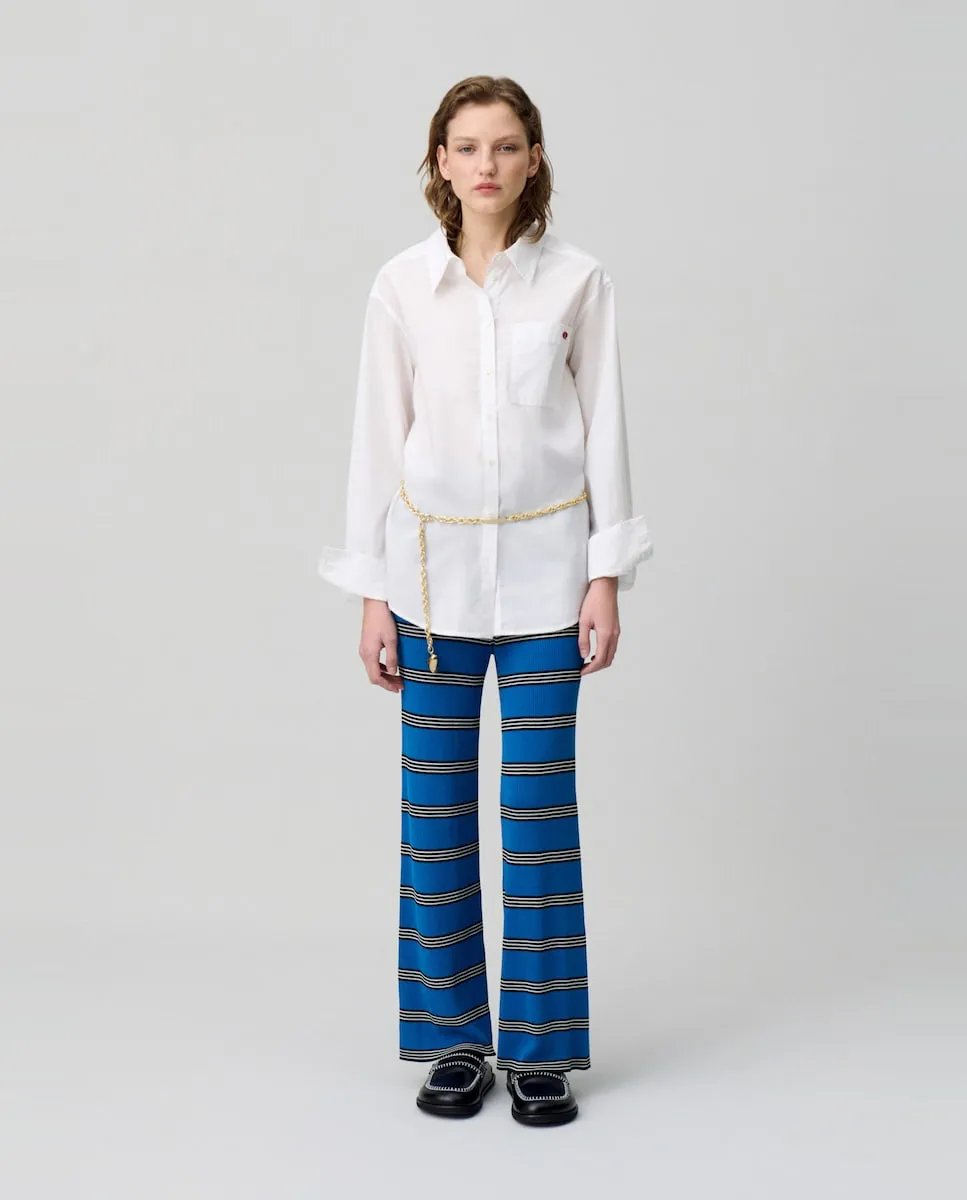 

Женские облегающие прямые брюки из тонкого трикотажа Claudie Pierlot, синий