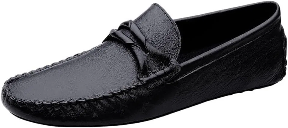 Лоферы кожаные мужские Luxury Men’s Leather Loafers, черный DHFIRUFSHLO