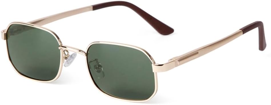 

Ретро узкие прямоугольные солнцезащитные очки в винтажном стиле, модные солнцезащитные очки в маленькой оправе с тонировкой, солнцезащитные очки в стиле хип-хоп MTZJH, C5 Gold Green