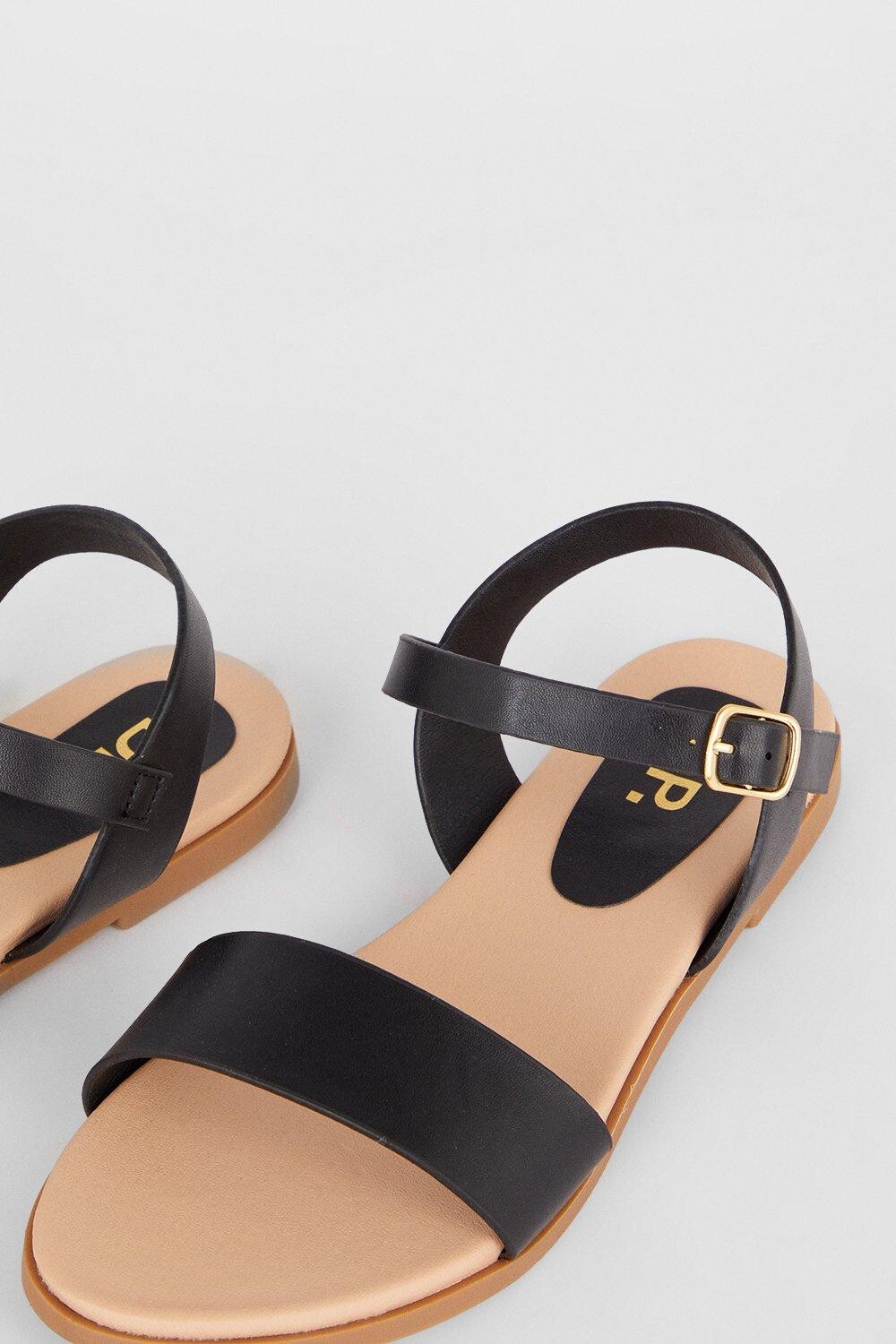 Широкие сандалии Faye на плоской подошве Dorothy Perkins, черный — фото 4