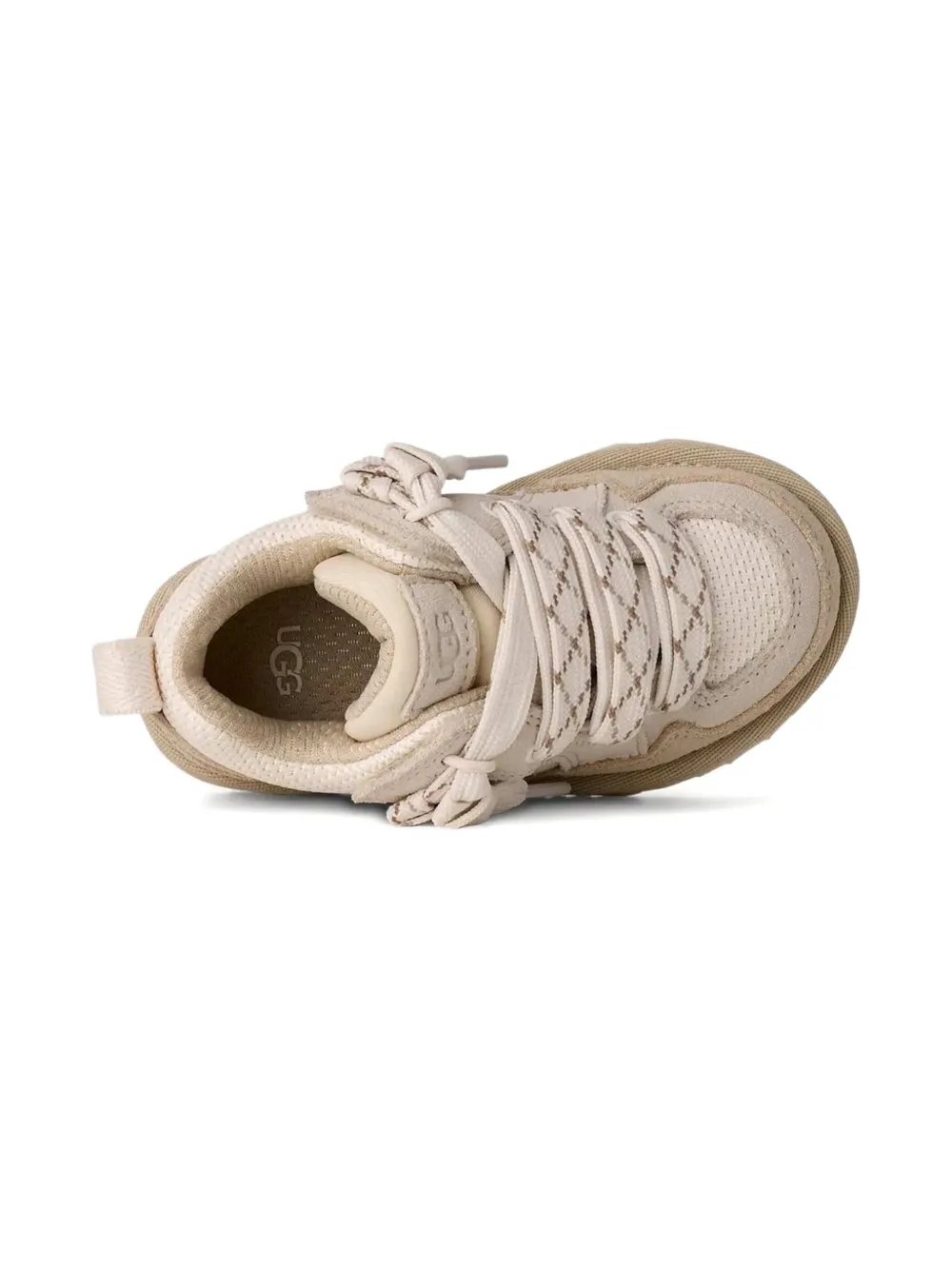 Кроссовки с шнуровкой и вставками Ugg Kids, бежевый — фото 4