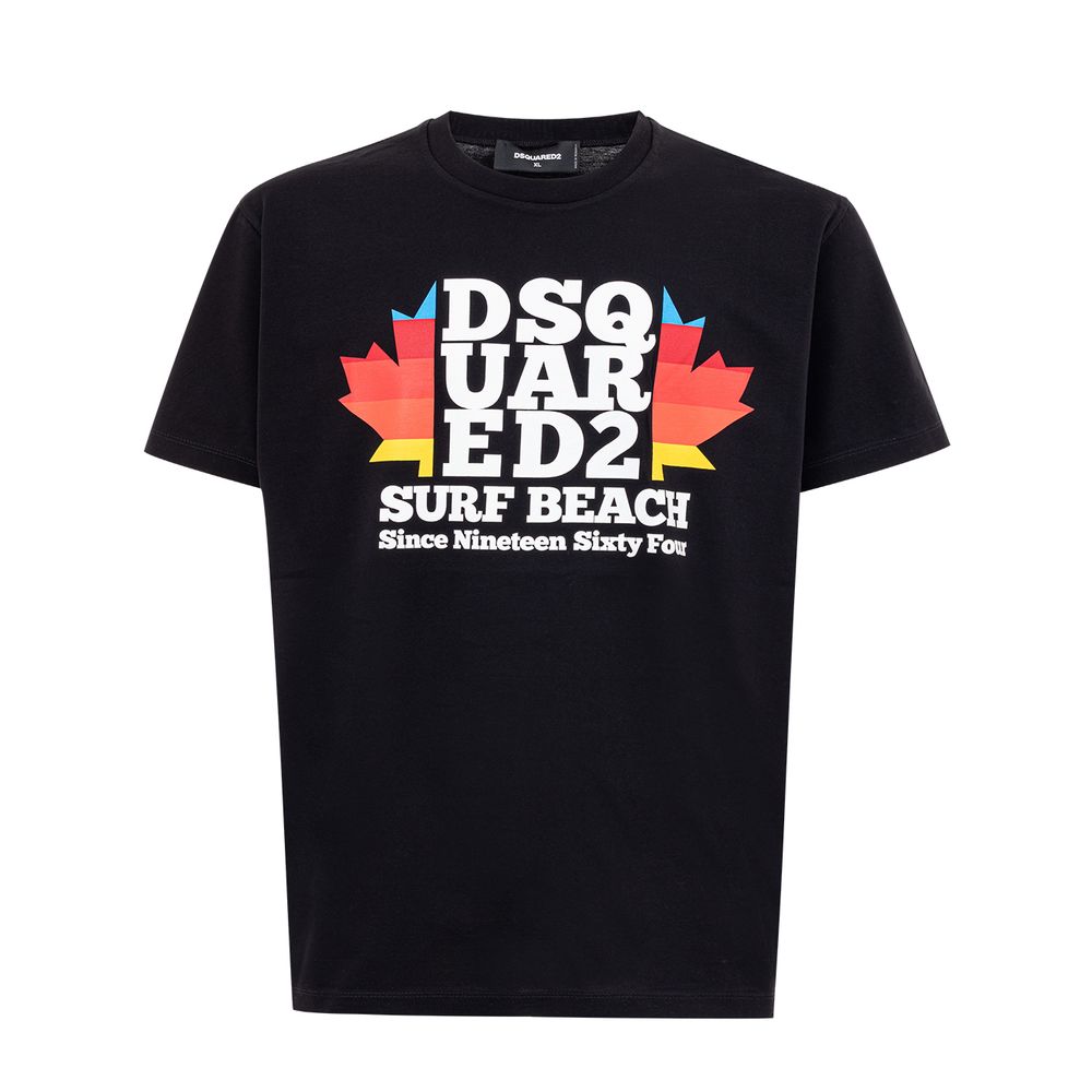 

Футболка из хлопка черного цвета для мужчин Dsquared2