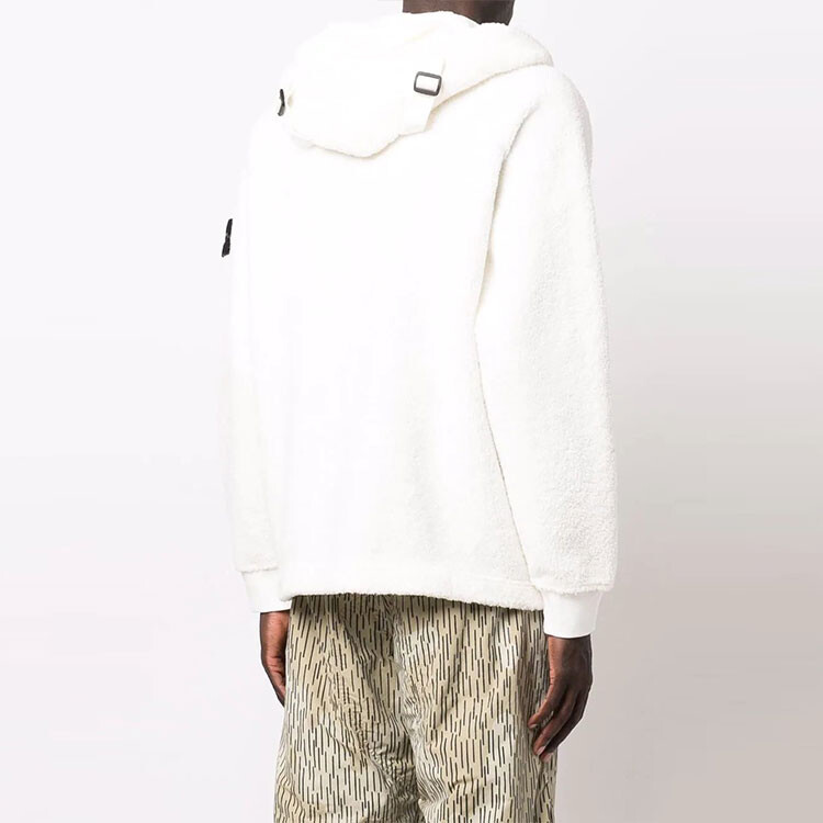 Бархатная куртка мужская белая Stone Island, белый — фото 4