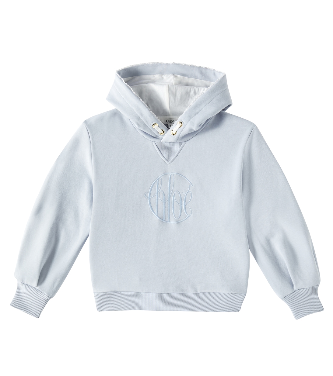 

Хлопковая толстовка с логотипом Chloé Kids, Pale Blue