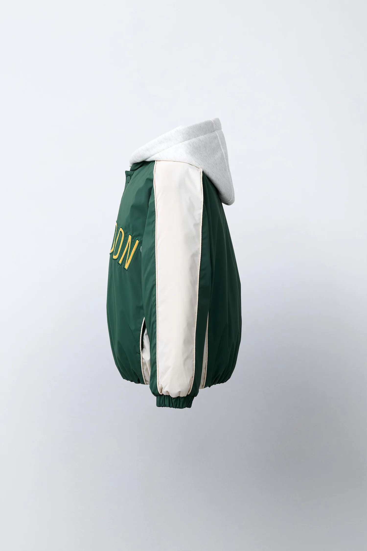 Водоотталкивающая куртка-бомбер со съемным флисовым капюшоном Zara, зеленый — фото 4