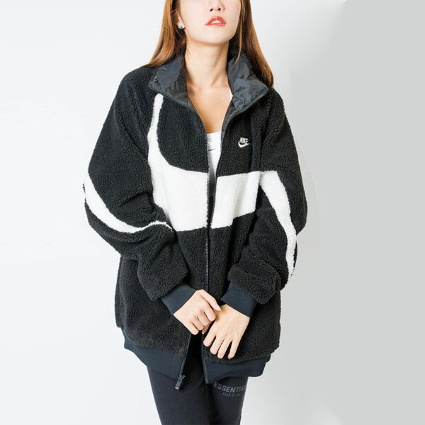 Куртка Men's Nike Sportswear Swoosh Reversible Large Logo Jacket Polar Fleece Jacket Autumn Black (Asia Sizing), черный — фото 4