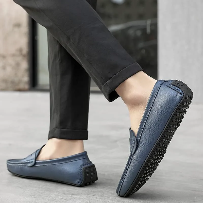 

Мужские классические мокасины Santimon с перемычкой, многокрасочные, для вождения, синий