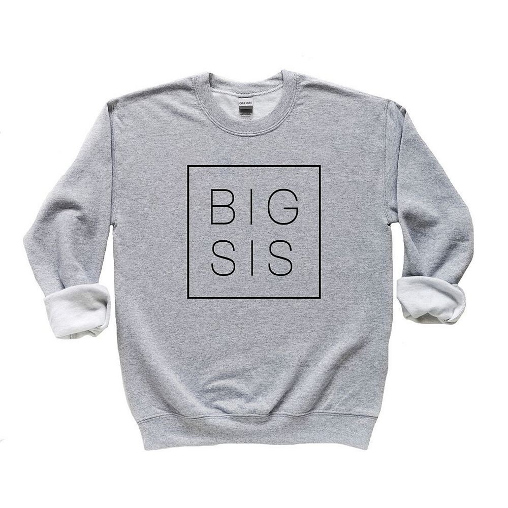 

Молодежный свитшот с рисунком Big Sis Square The Juniper Shop, цвет Heather Grey