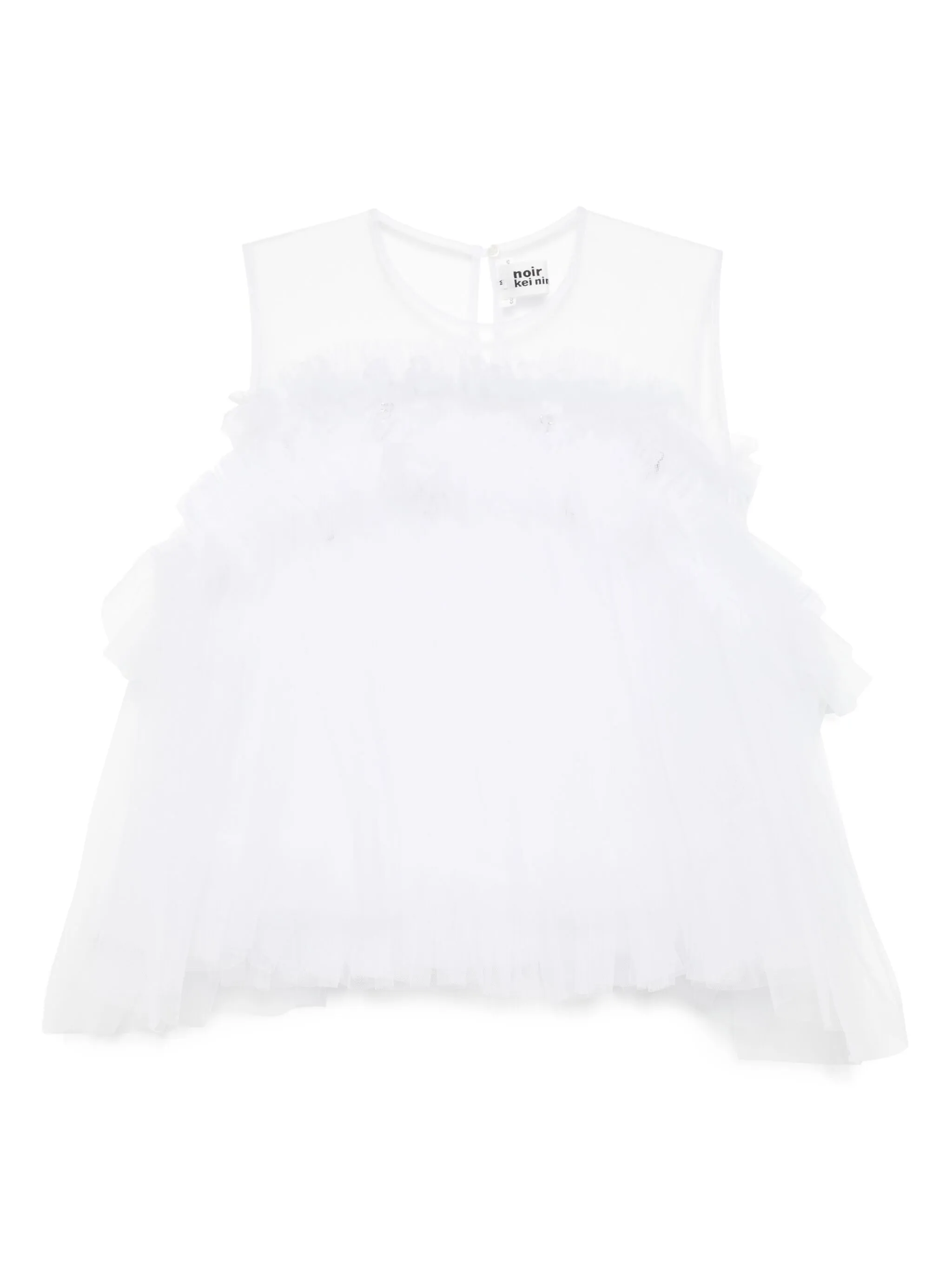 

Блузка из тюля с оборками Noir Kei Ninomiya, белый