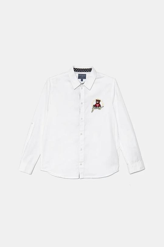 

Детская хлопковая рубашка Guess, белый