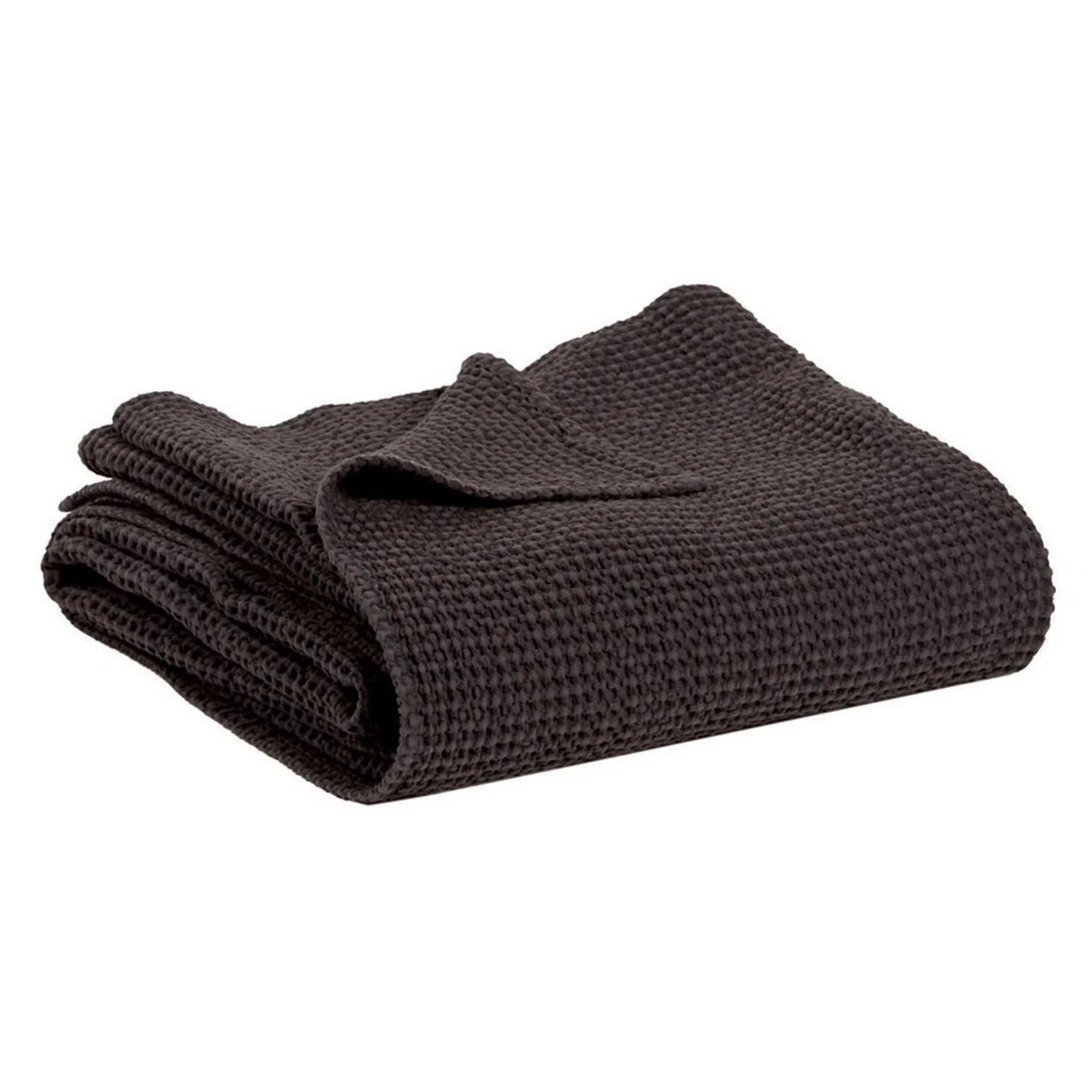 

Плед StoneWashed Honeycomb из однотонного хлопка - Maia Vivaraise, уголь