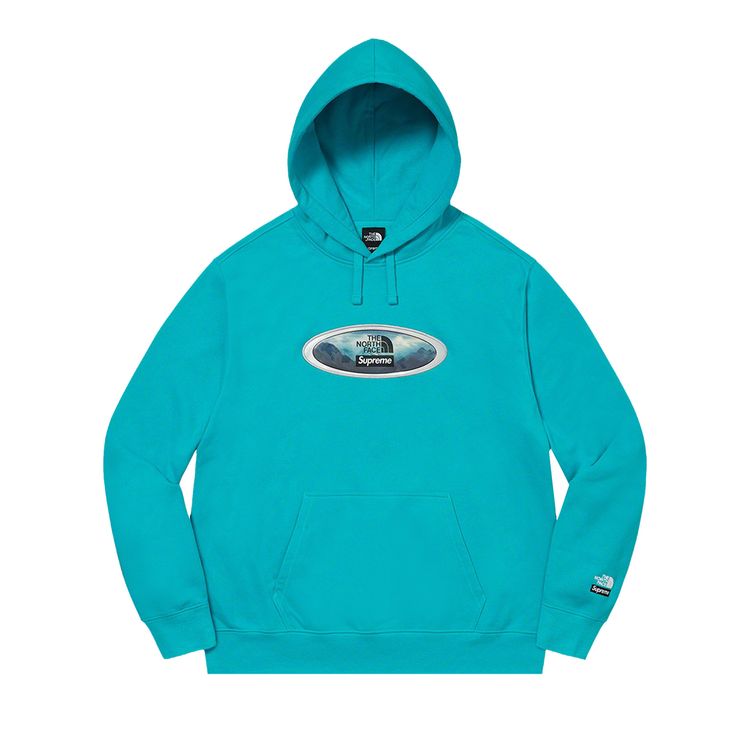 

Толстовка Supreme x The North Face Lenticular Mountains Hooded Sweatshirt Teal, бирюзовый