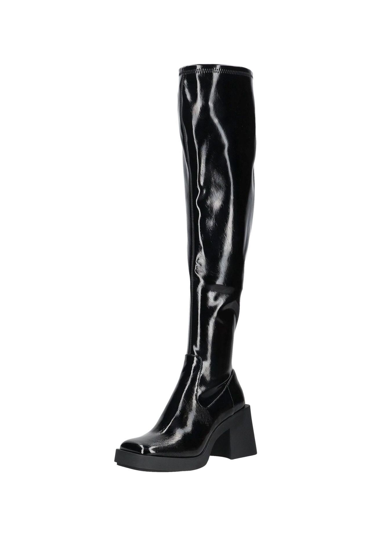 Сапоги женские Steve Madden лакированные из искусственной кожи, черный