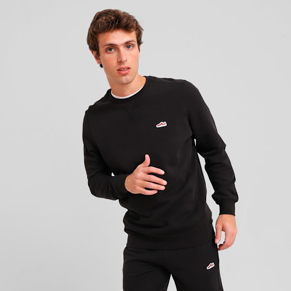 

Мужская толстовка с круглым вырезом Puma Wardrobe Essentials Suede, черный