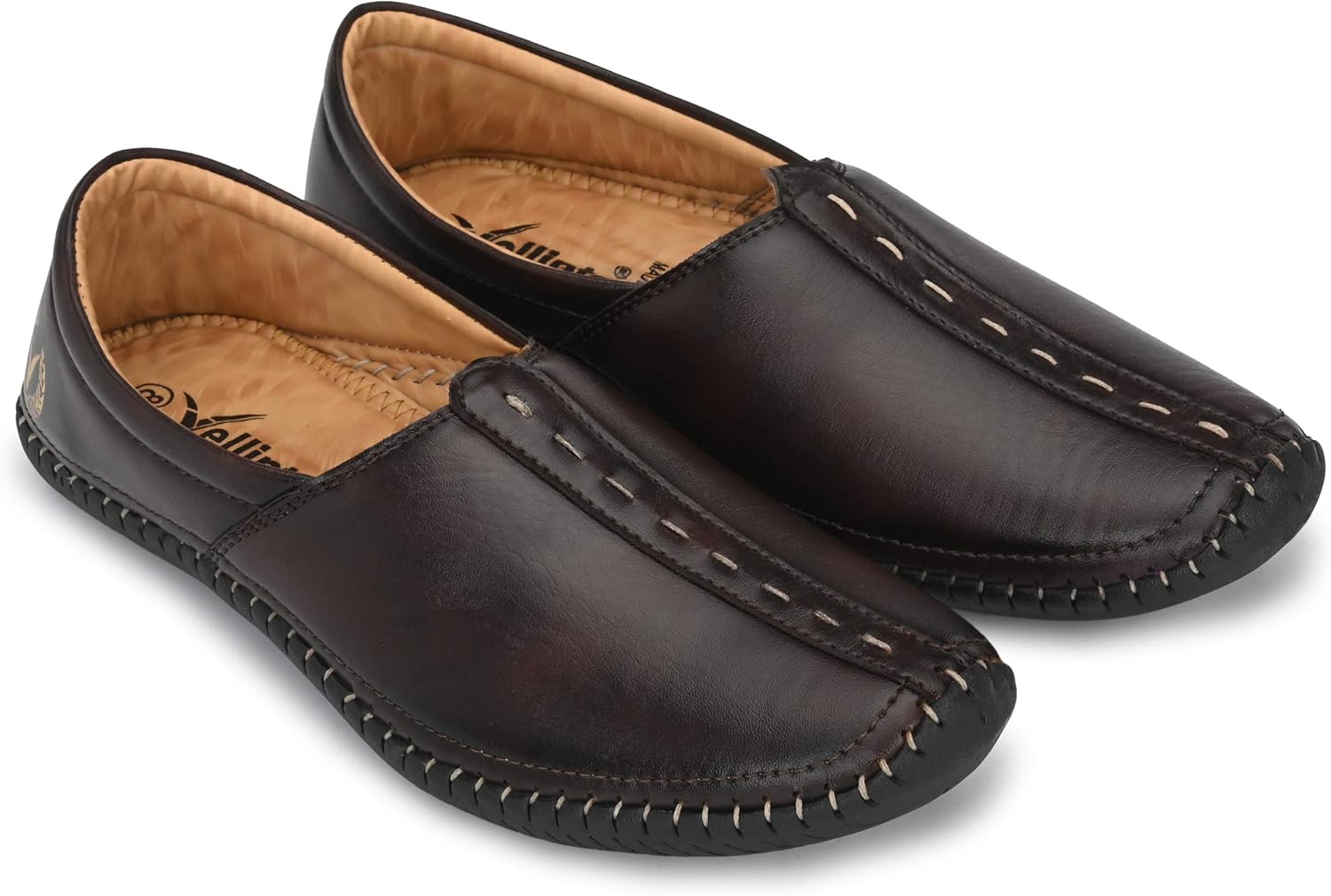 

Мужские этнические джутти и мохари Vellinto праздничная обувь, Мужские повседневные лоферы, коричневый