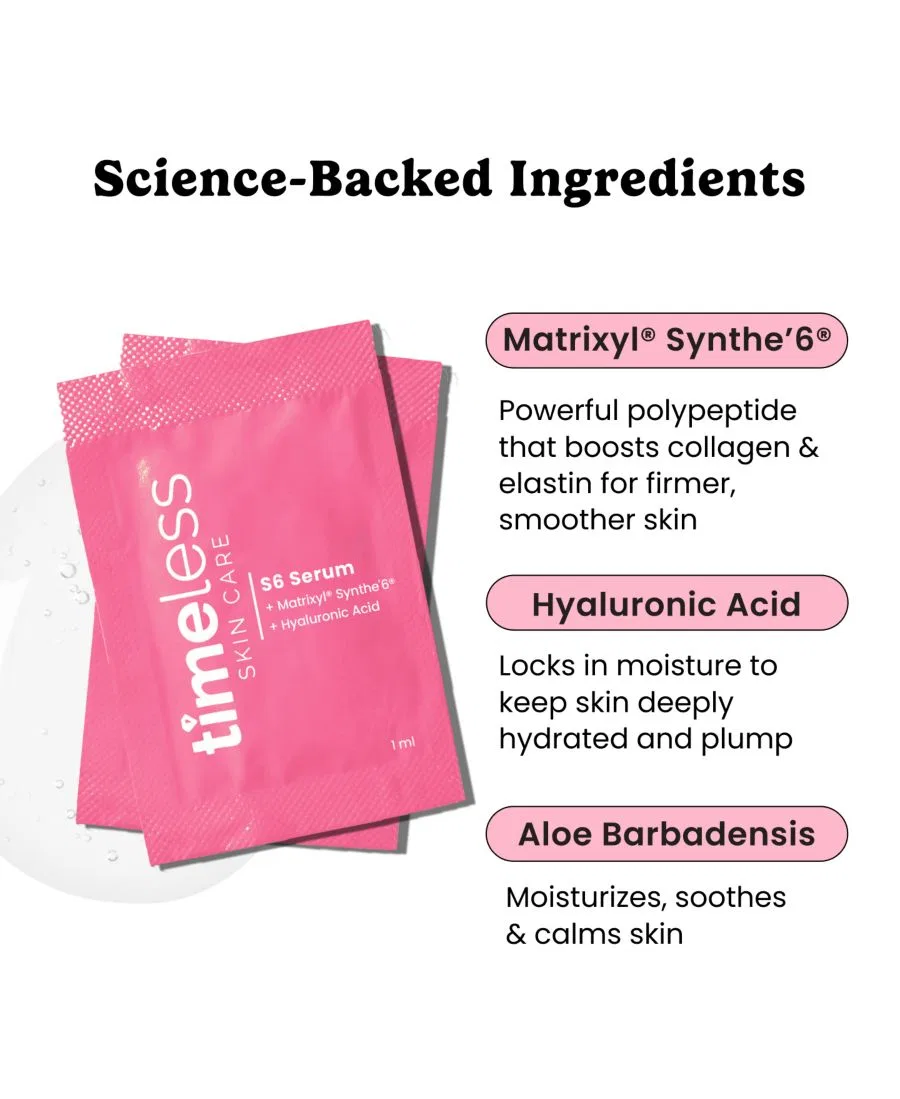 Сыворотка Timeless Skin Care — С пептидами Matrixyl Synthe 6 в одноразовых пакетиках — фото 3