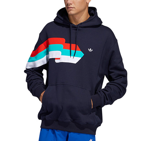 Толстовка originals ripple hoody alphabet printing hooded long sleeves blue Adidas, синий — фото 2