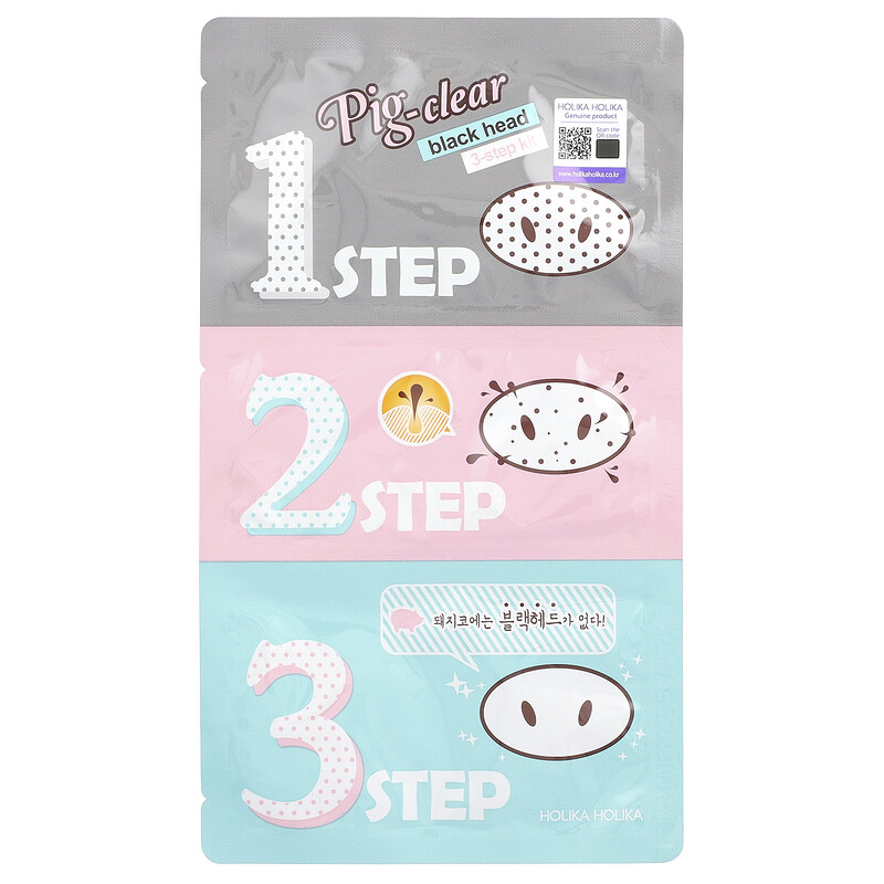 

Holika Holika, Pig-Nose Clear Blackhead, 3-шаговый набор, 1 процедура