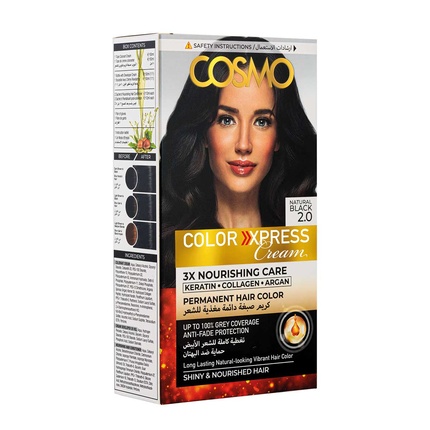 

Краска для волос Color Express Permanent Hair Color Cream Kit Natural Black 20