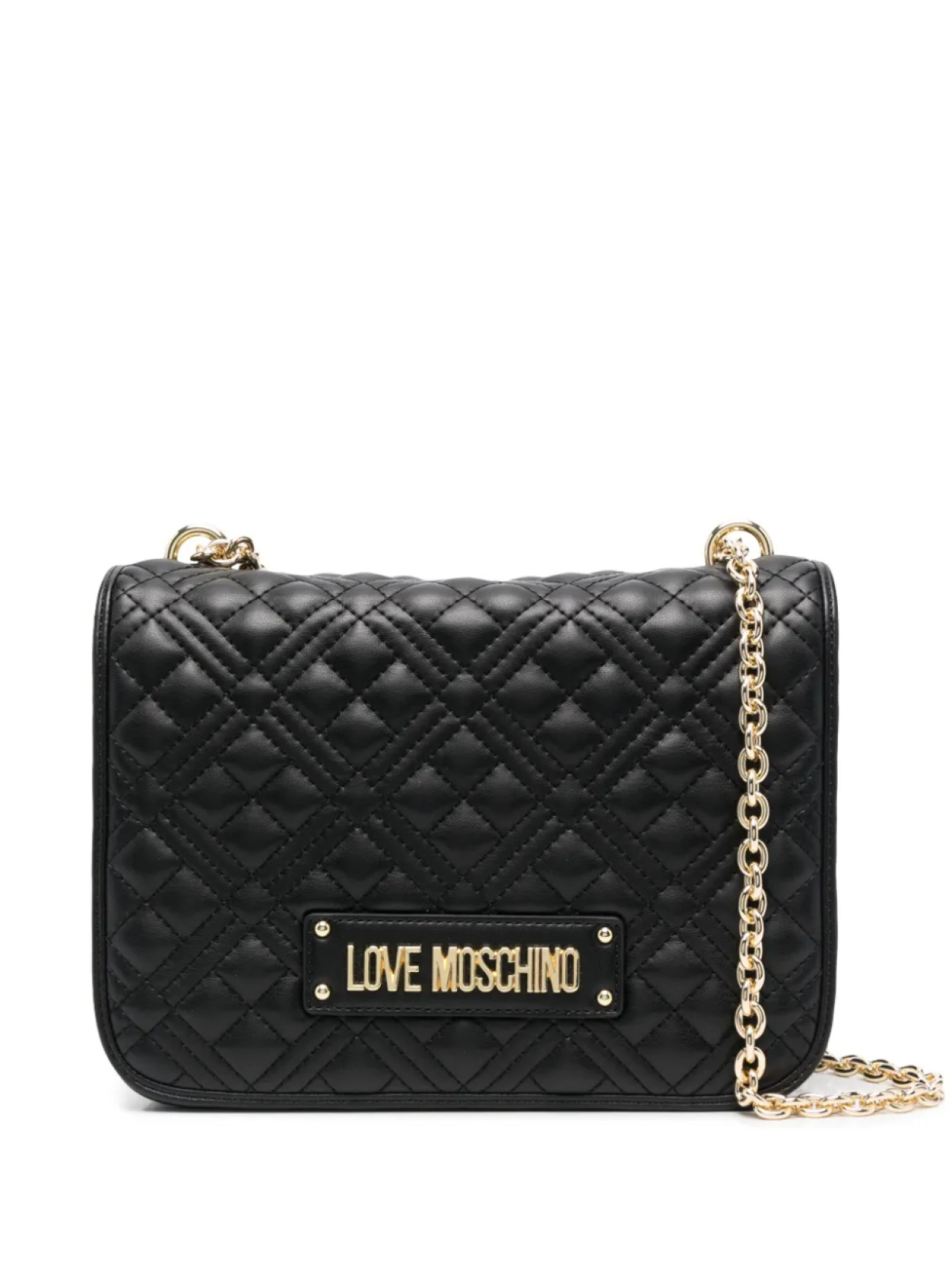 

Love Moschino стеганая сумка на плечо с логотипом, черный