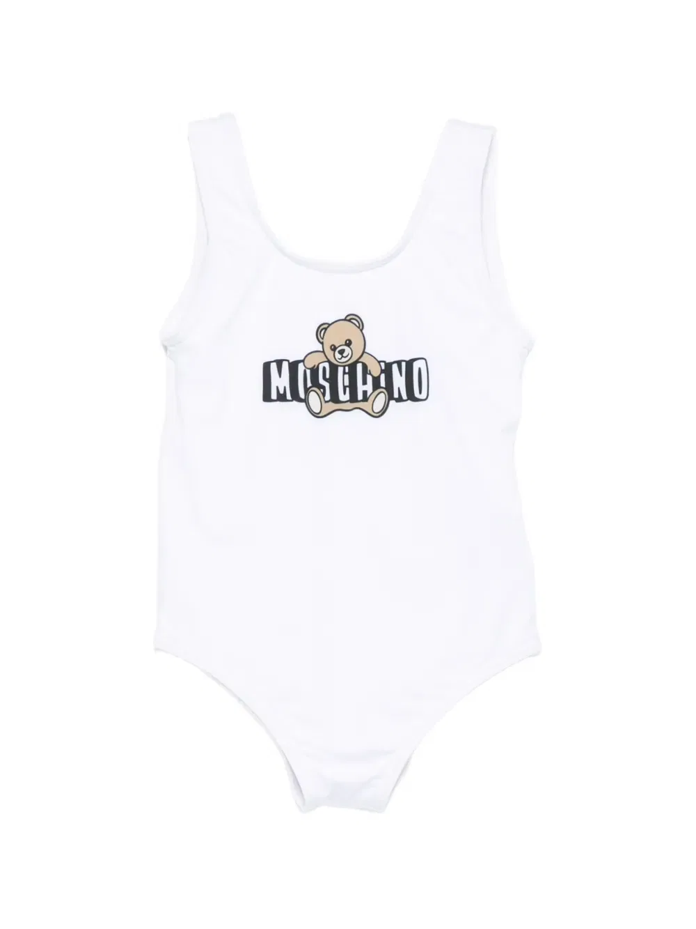 Купальник с логотипом и графическим рисунком Moschino Kids, белый