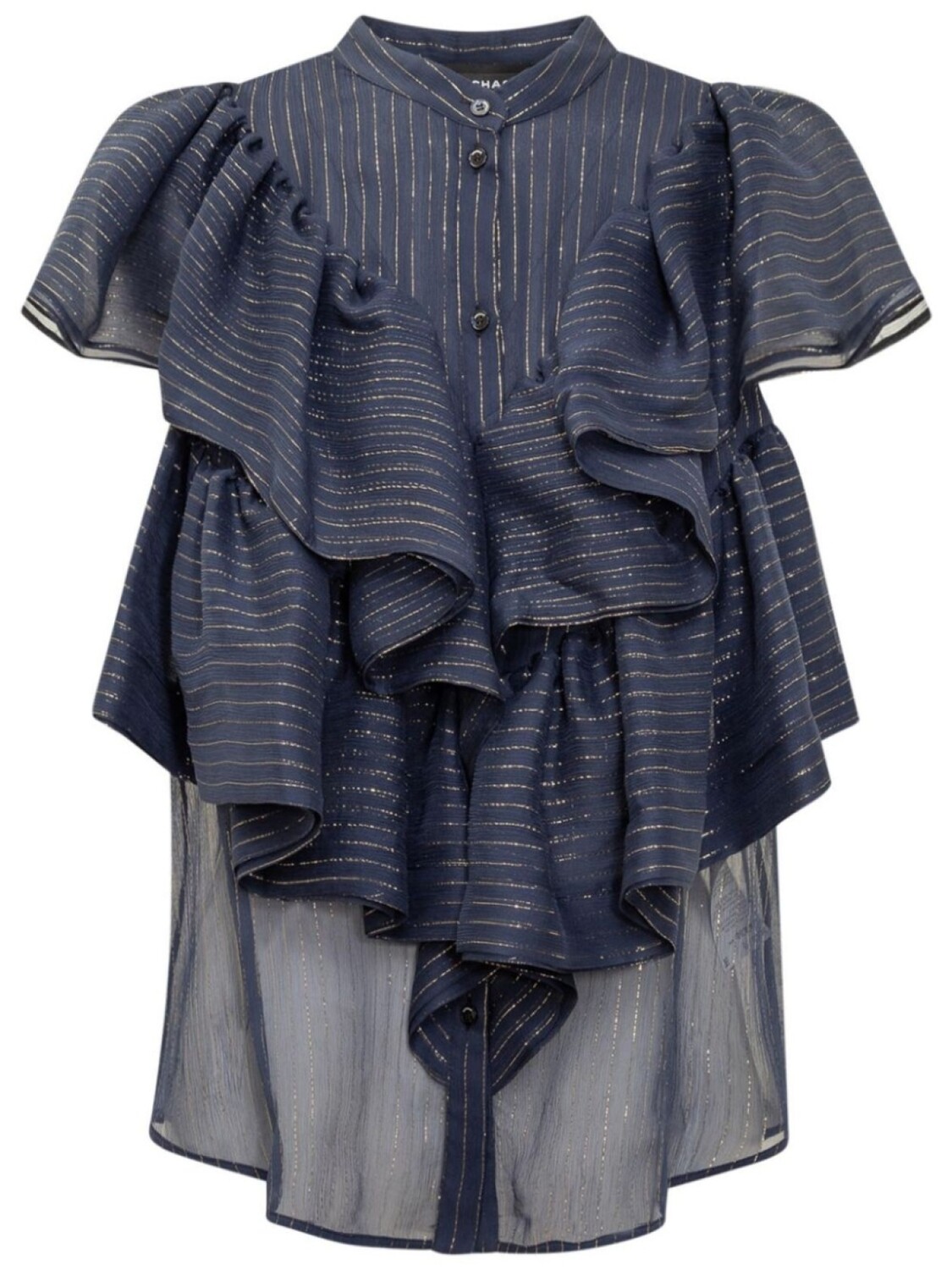

Блузка с металлическими нитями Rochas, синий