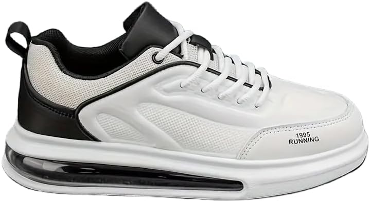 

Мужские стильные низкие кроссовки для бега - светло-голубой и черный цвет, Дышащая сетчатая подкладка, амортизирующая резиновая подошва, шнуровка, Повседневные и спортивные кроссовки для ежедневного комфорта Clolinde