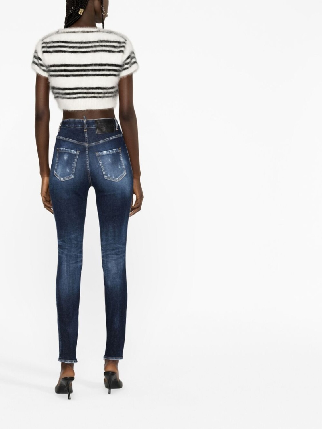 Dsquared2 high-waisted faded skinny jeans, синий — фото 3