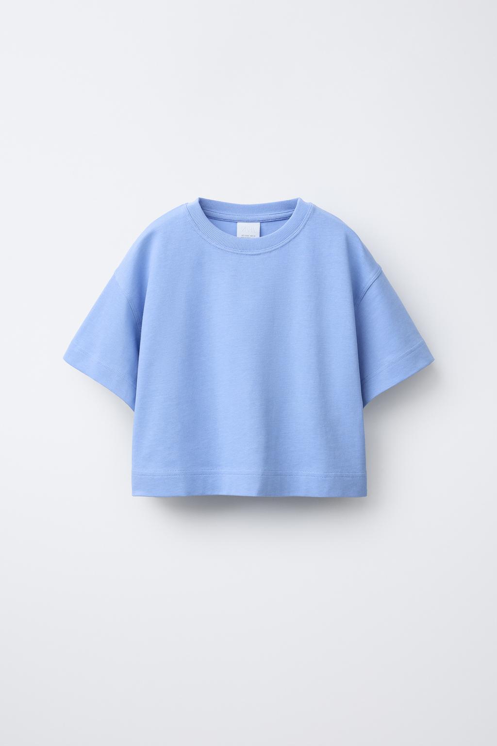 

Простая футболка в тяжелом весе ZARA, синий